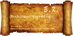Buchinger Kornélia névjegykártya